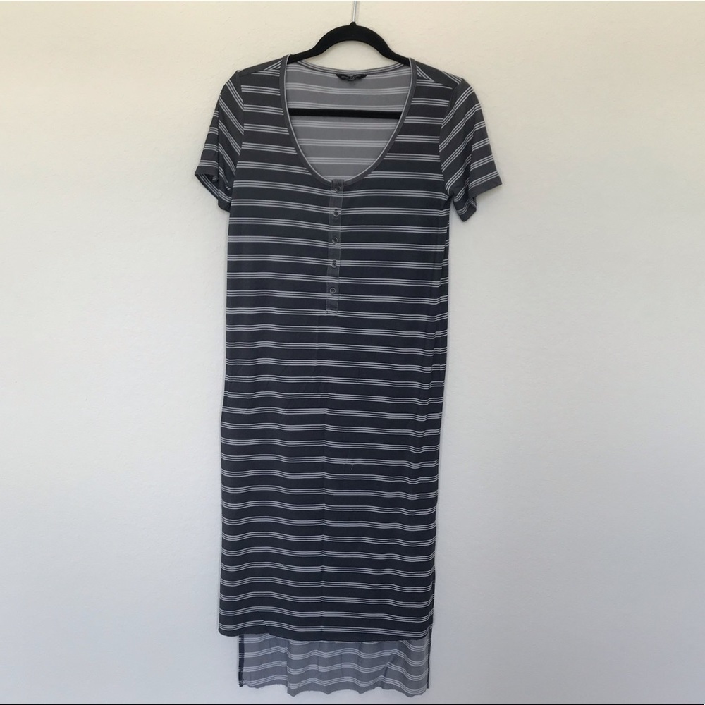 Lucky Brand Striped High- Low T-Shirt Dress